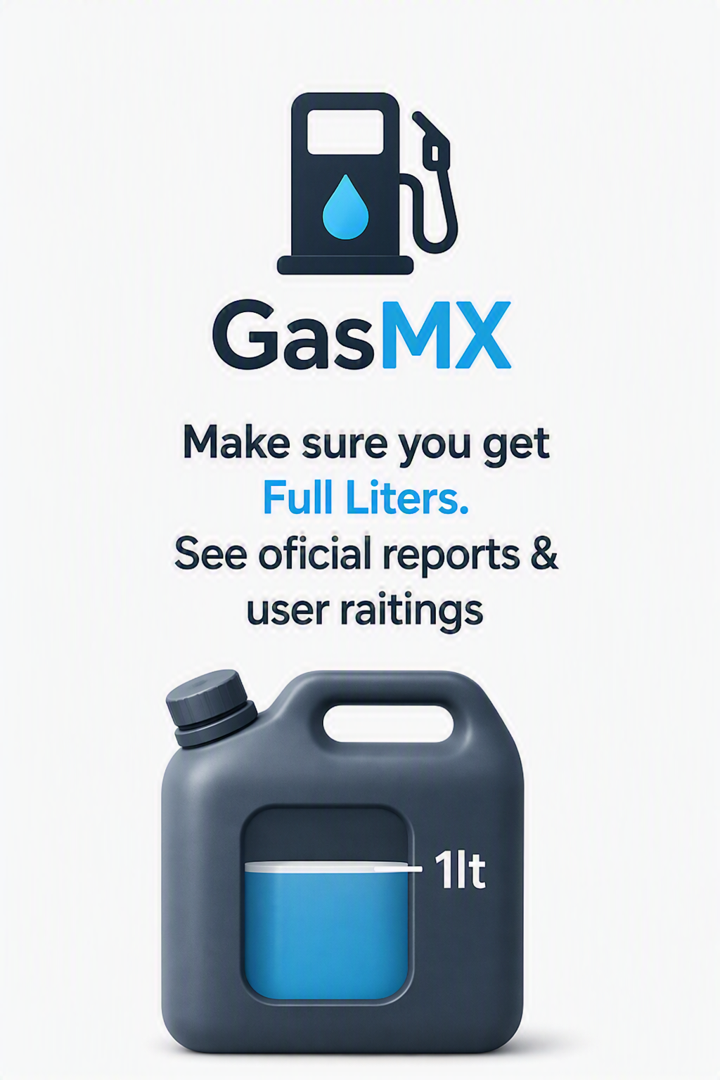 GasMX helps compare full liters reports and user ratings
